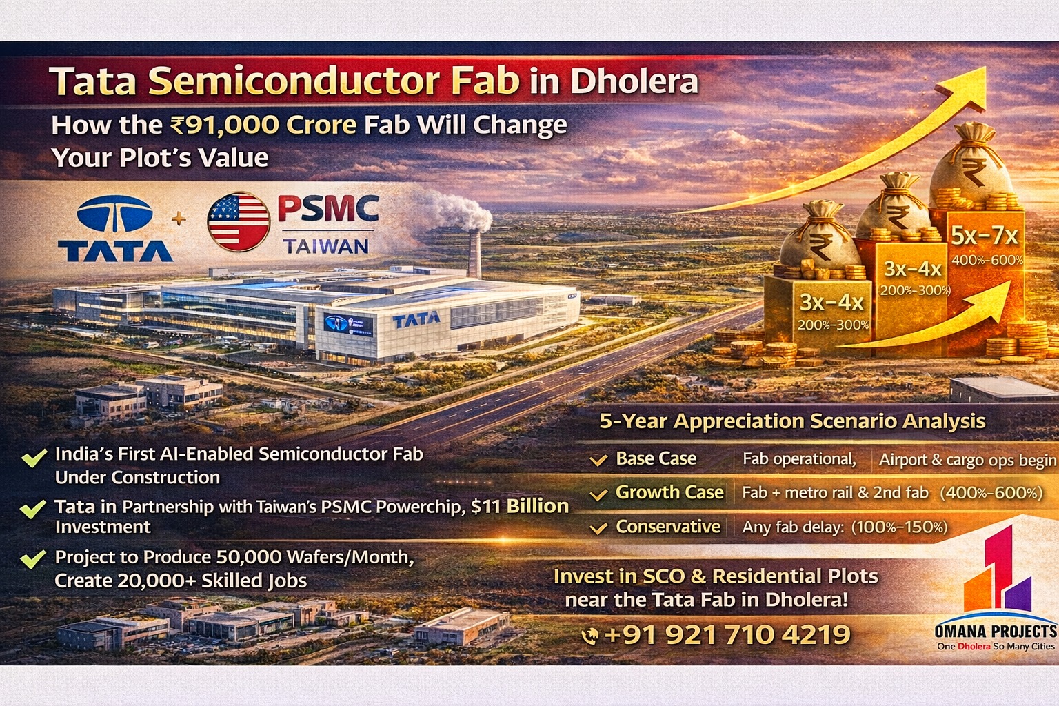  Tata Semiconductor Plant in Dholera: How the ₹91,000 Crore Fab Will Change Your Plot's Value

